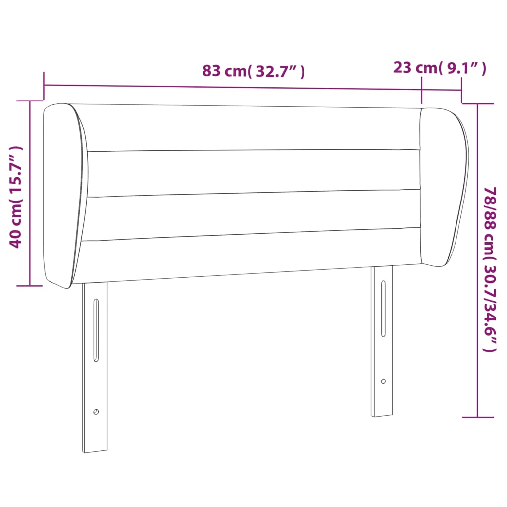 Kopfteil mit Ohren Dunkelblau 203x23x118/128 cm Samt