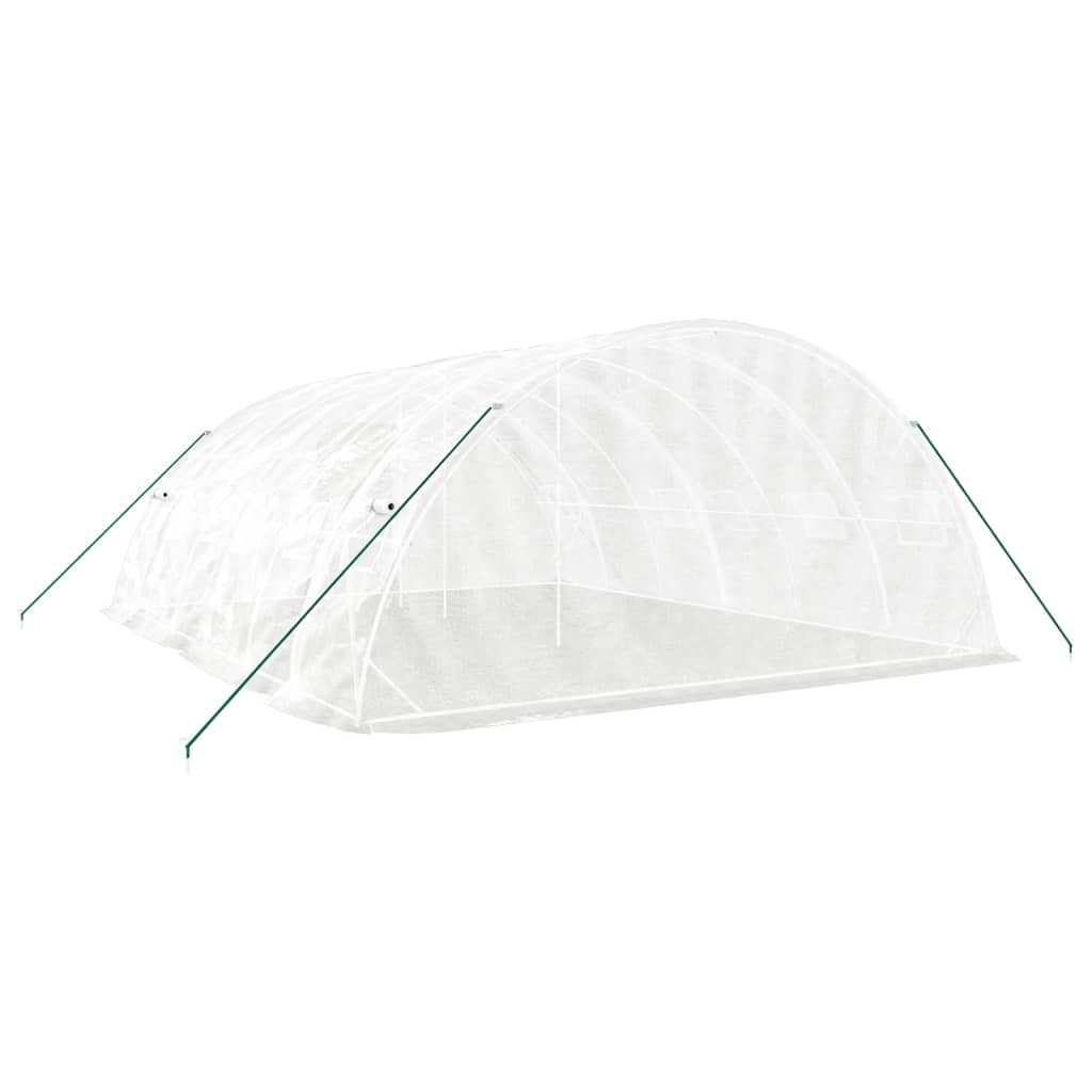 Gewächshaus mit Stahlrahmen Weiß 40 m² 8x5x2,3 m