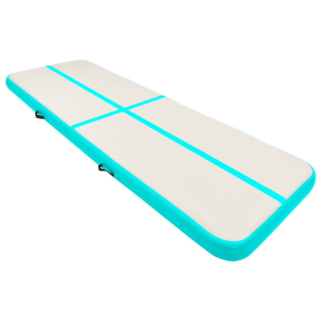 Aufblasbare Gymnastikmatte mit Pumpe 300×100×10 cm PVC Rosa