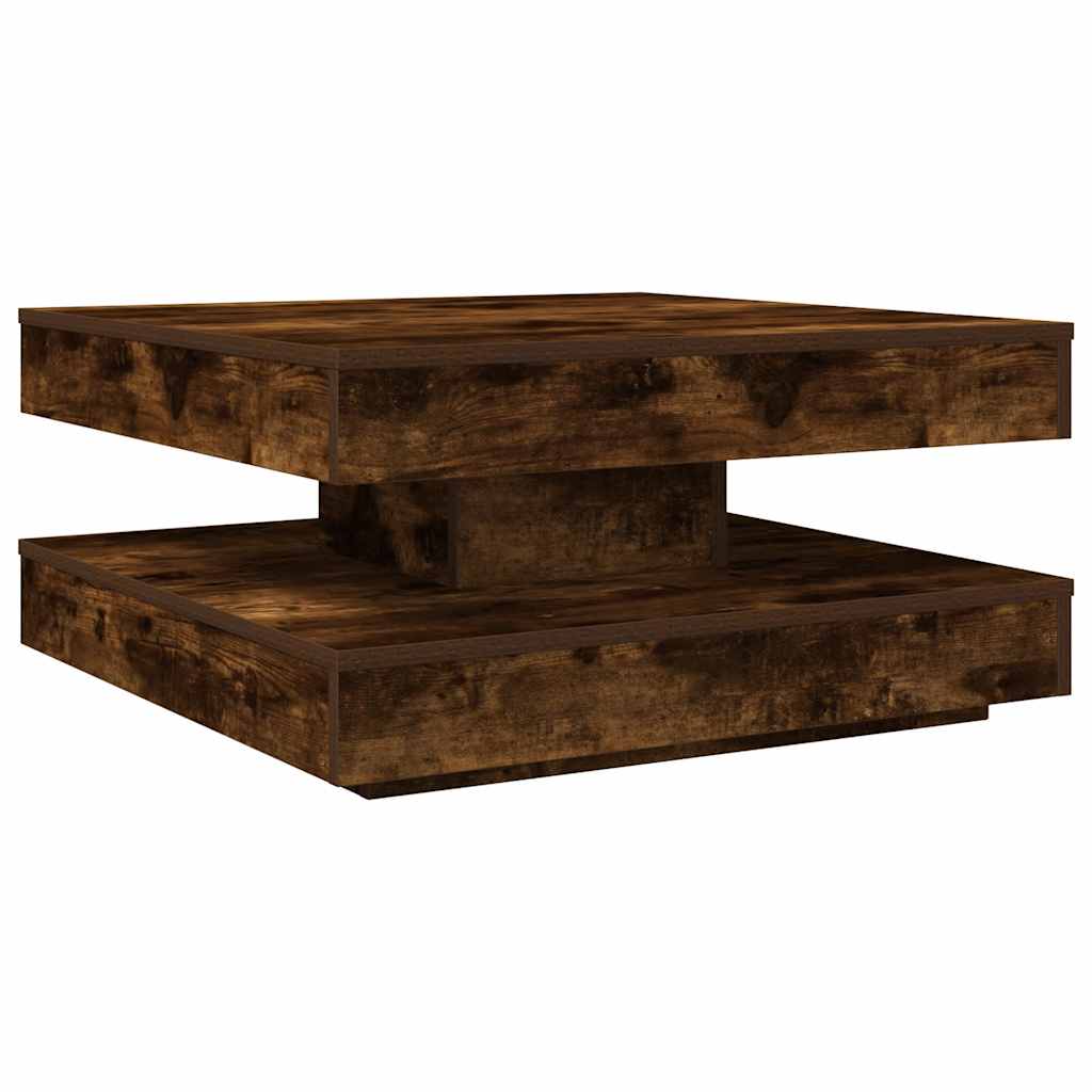 Couchtisch 360-Grad Drehbar Weiß 90x90x34,5 cm