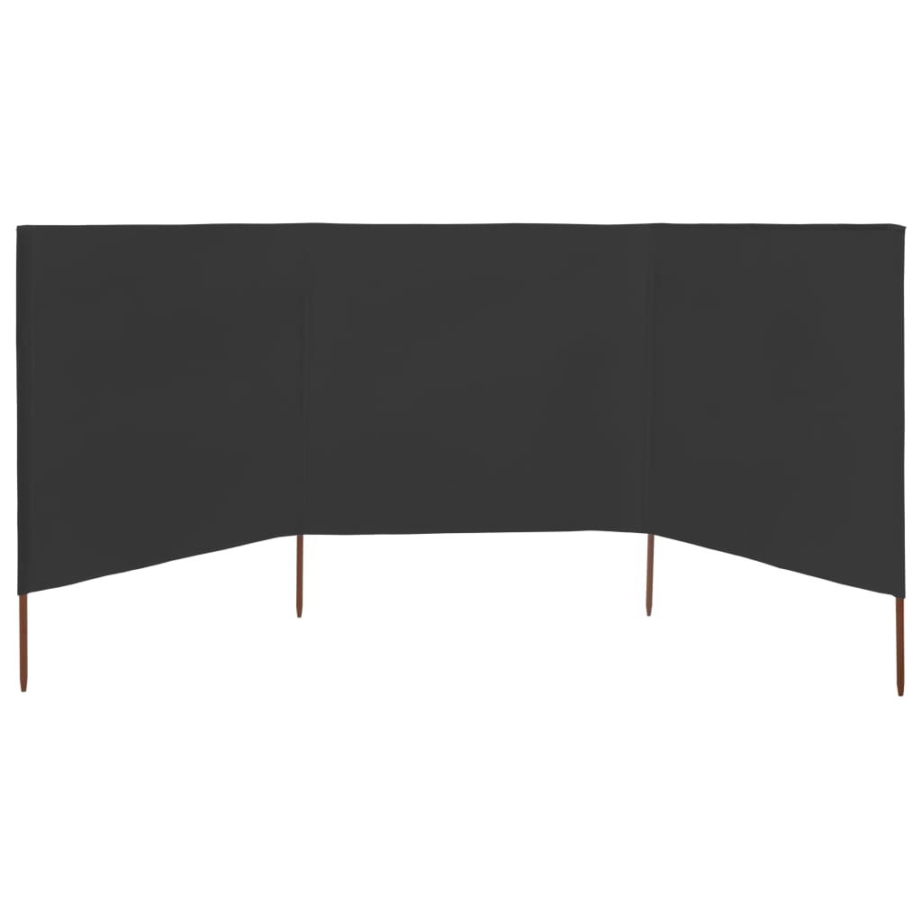3-teiliges Windschutzgewebe 400 x 120 cm Weiß