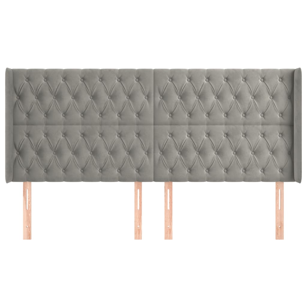 Kopfteil mit Ohren Dunkelblau 93x16x78/88 cm Samt