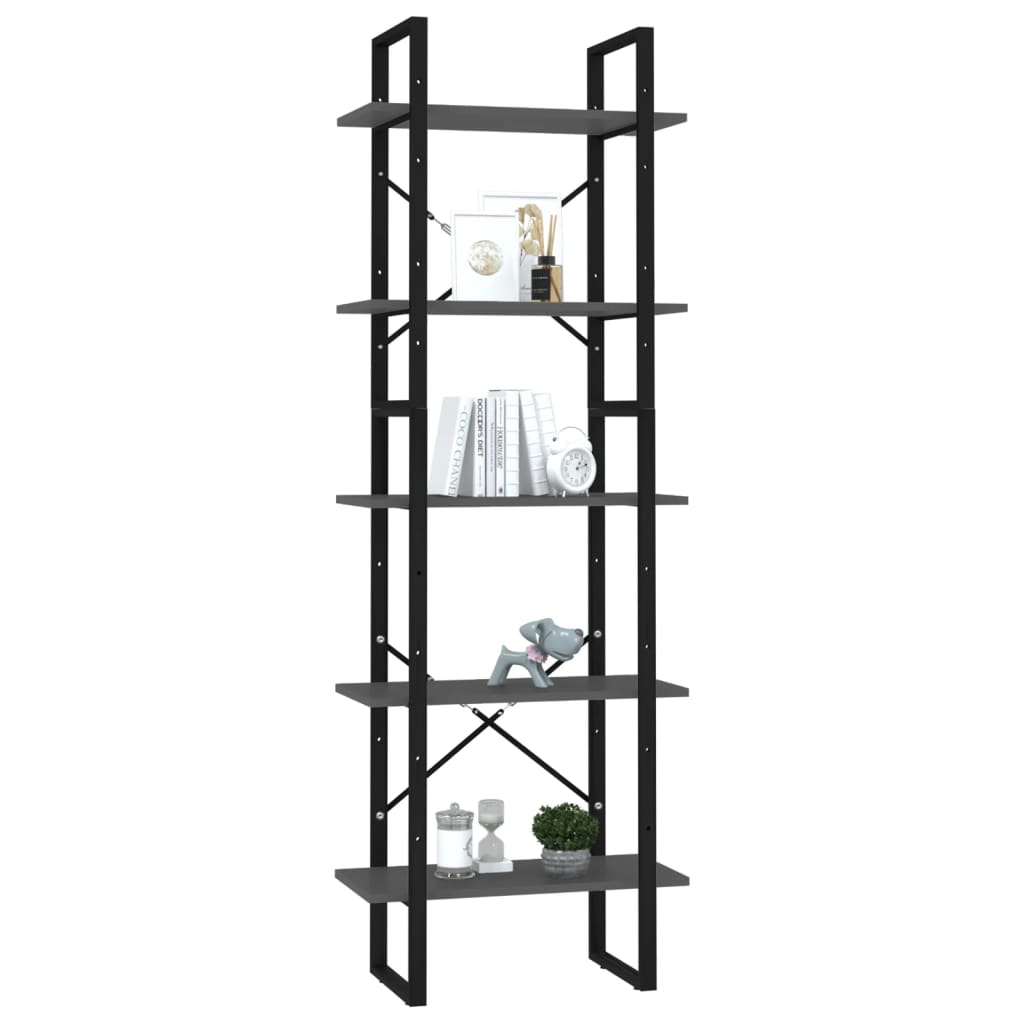 Bücherregal 5 Fächer Weiß 40x30x175 cm Holzwerkstoff