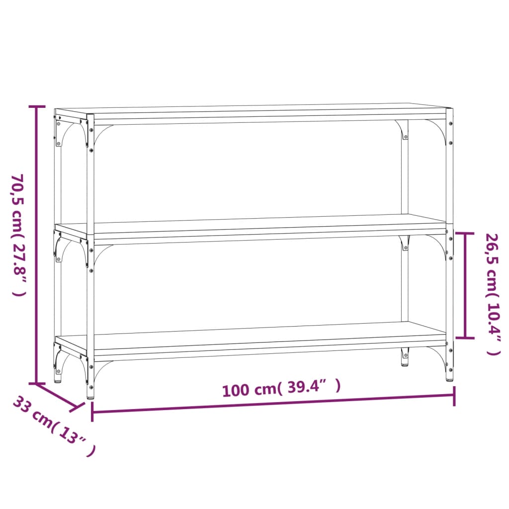 Bücherregal Schwarz 40x33x70,5 cm Holzwerkstoff und Stahl