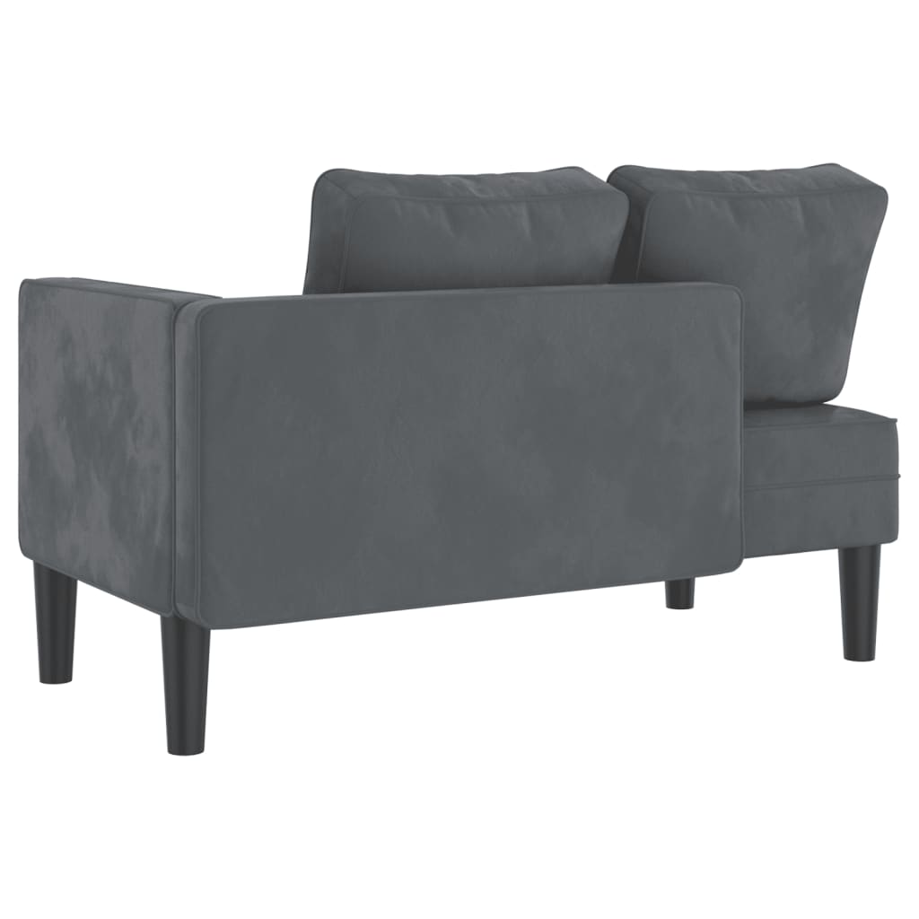 Chaiselongue mit Kissen Blau Samt