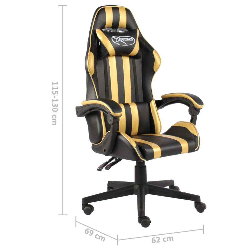 Gaming-Stuhl Schwarz und Blau Kunstleder