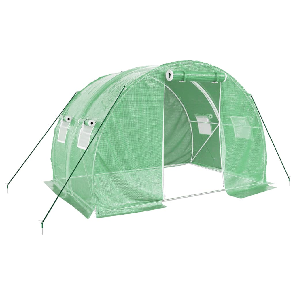 Gewächshaus mit Stahlrahmen Grün 48 m² 16x3x2 m