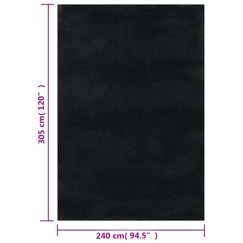 Shaggy-Teppich Schwarz 240x305 cm Polyester