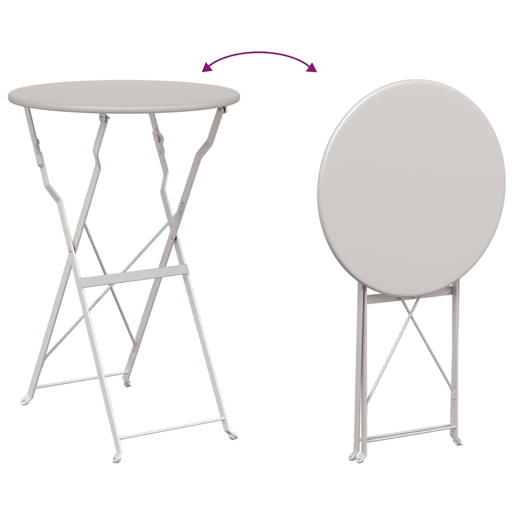 Bistrotisch Weiß Ø 50 x 71 cm Pulverbeschichteter Stahl