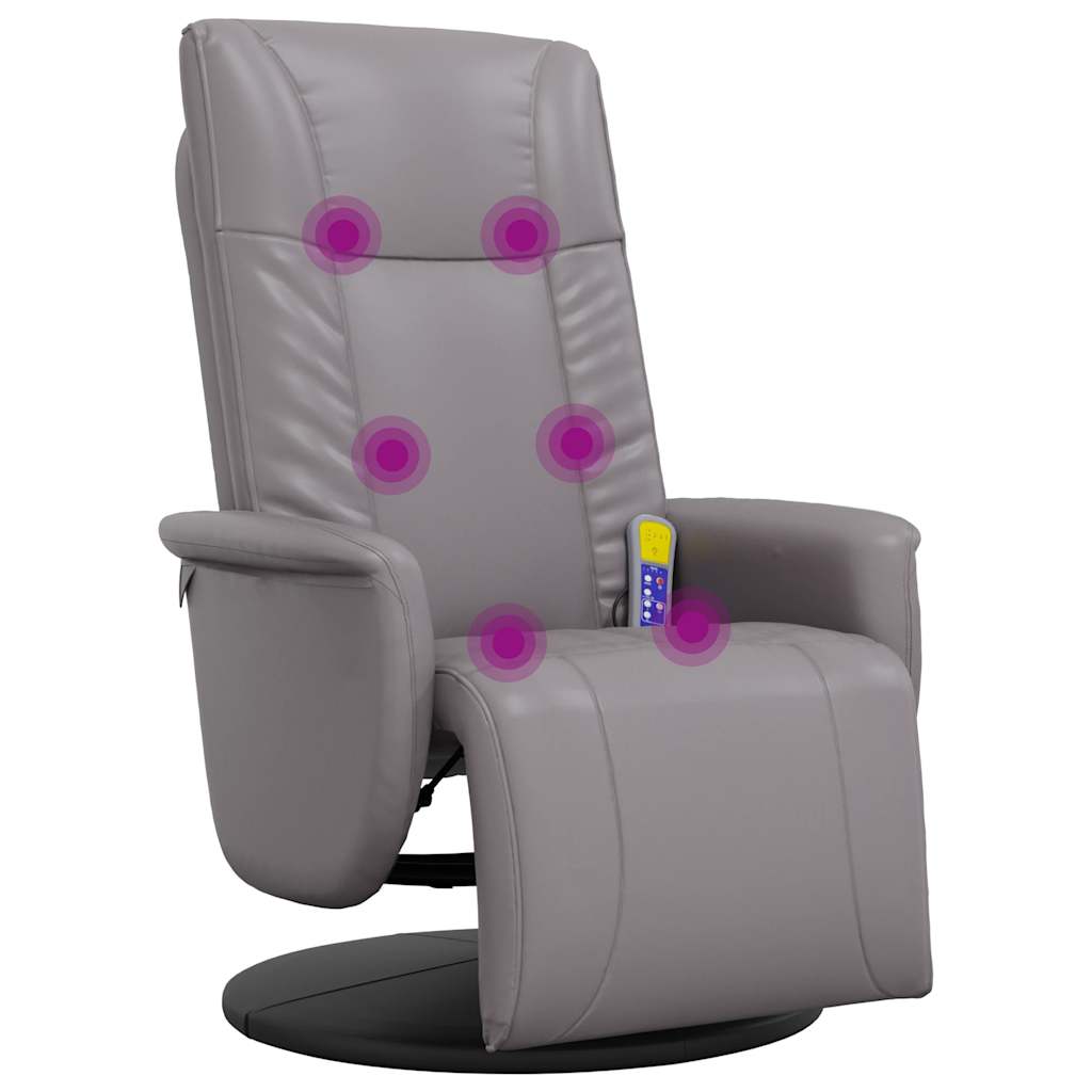 Massagesessel mit Fußteil Creme Kunstleder