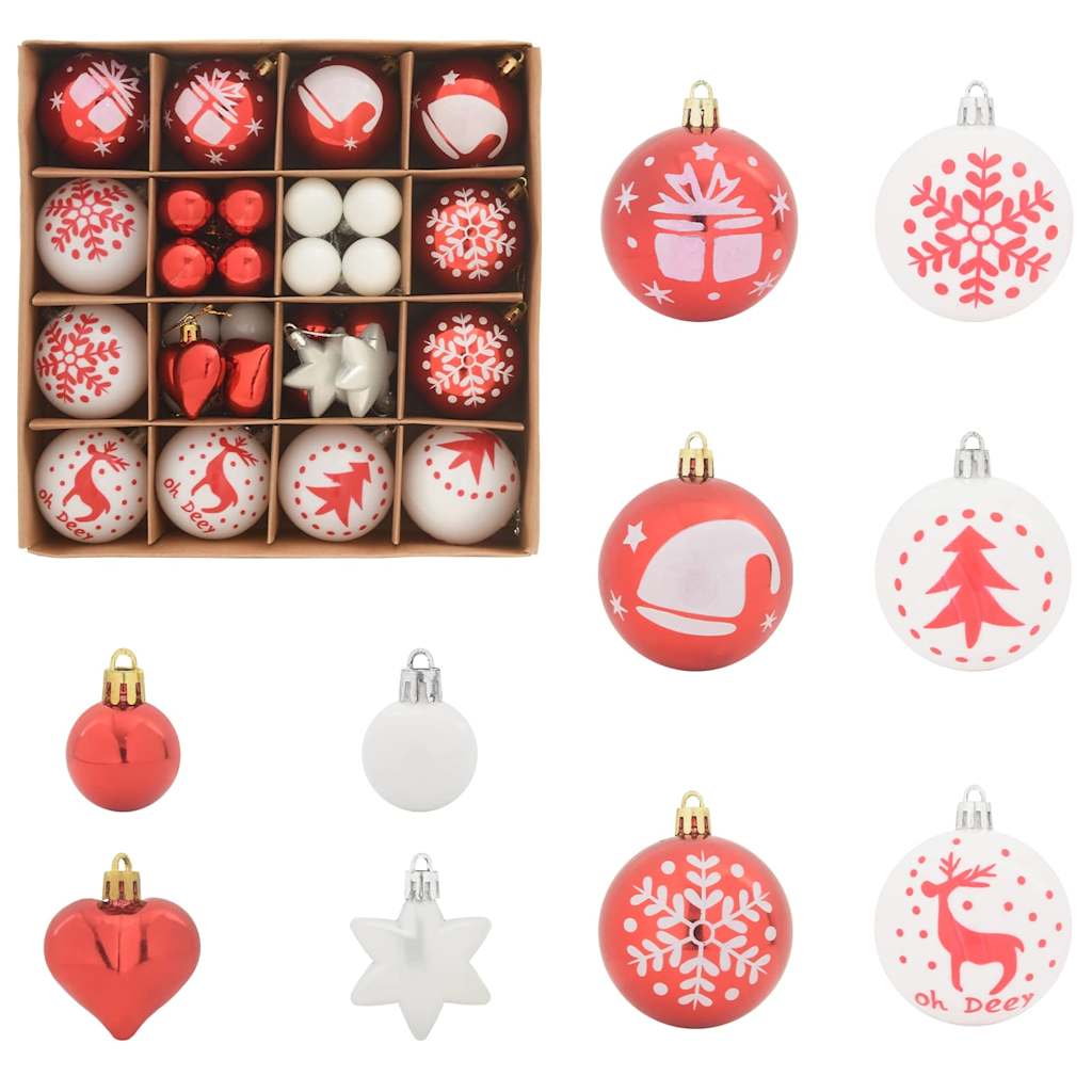 Weihnachtskugel-Set 40 pcs Gold und Rot Kunststoff