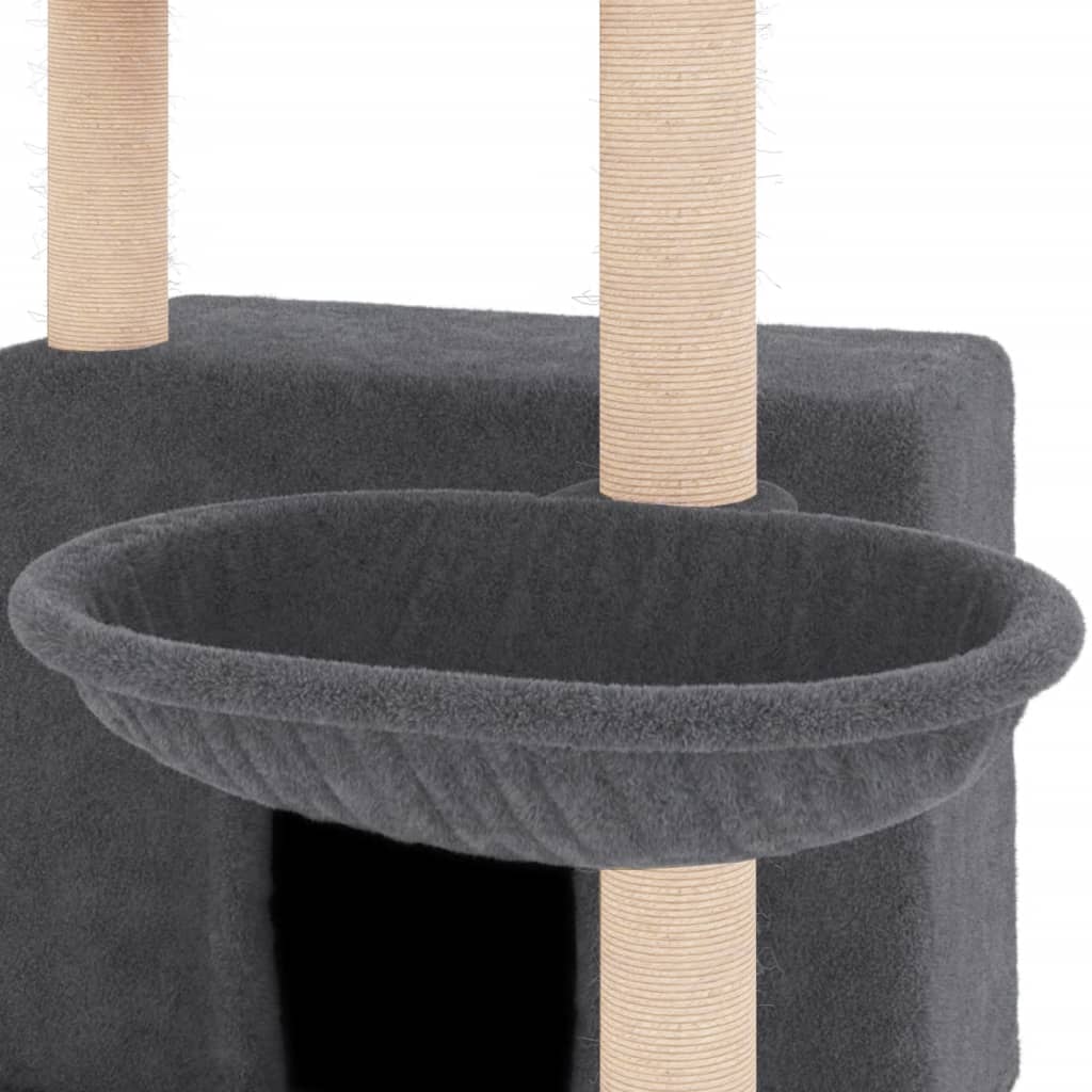 Kratzbaum mit Sisal-Kratzsäulen Creme 132 cm