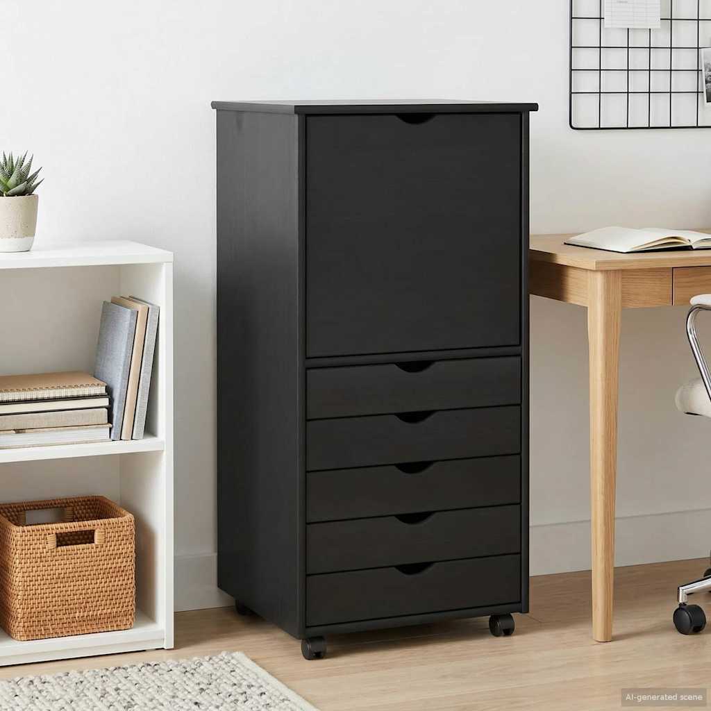 Rollschrank Honigbraun 53 x 39 x 103 cm Massivholz Kiefer