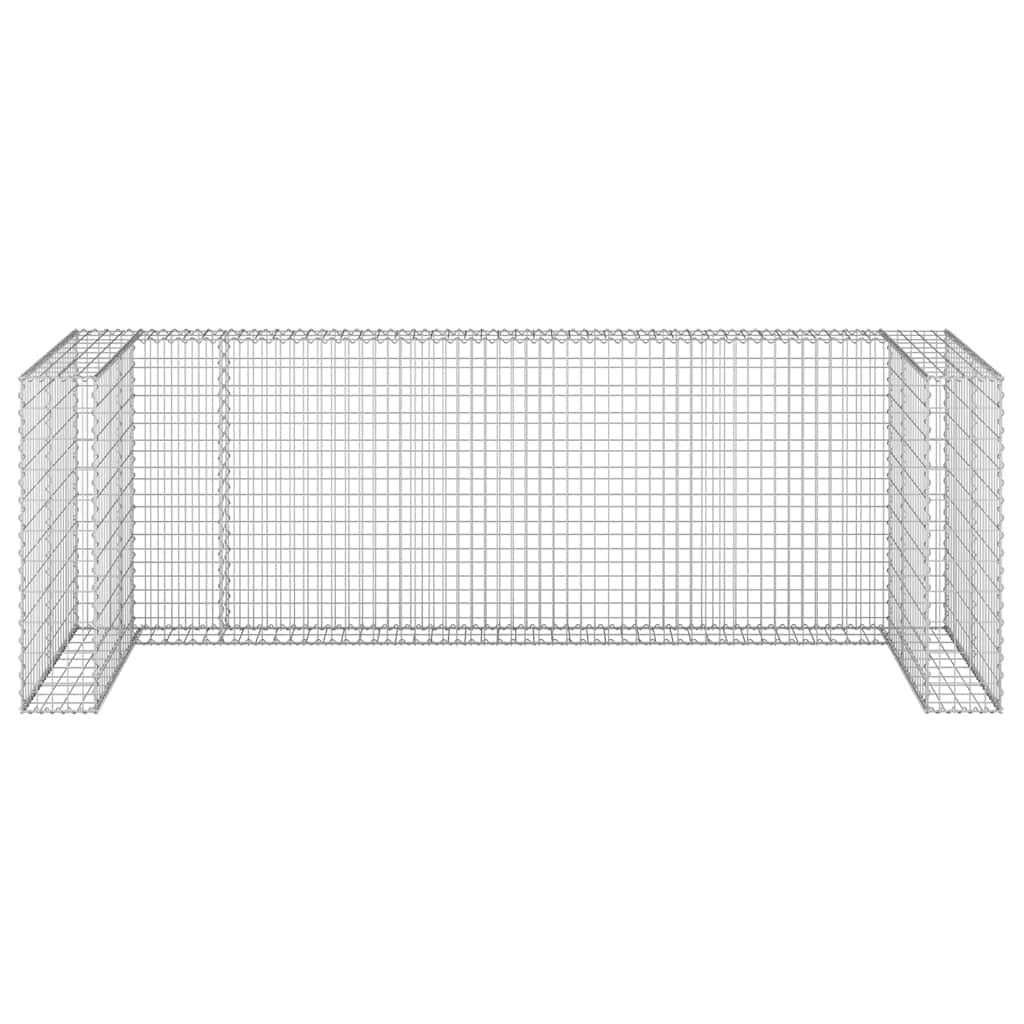 Gabionenwand für Mülltonnen Verzinkter Stahl 180x100x110 cm