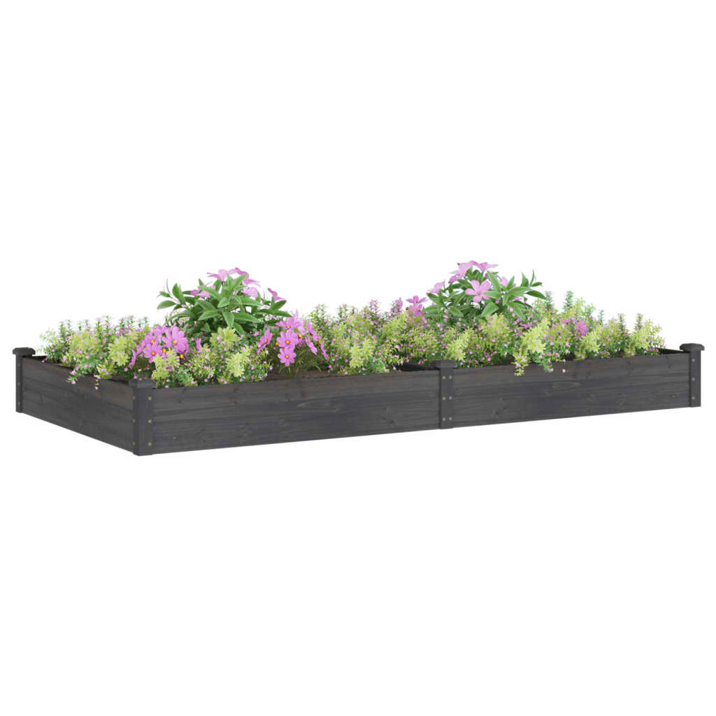 Hochbeet mit Einsatz Grau 120x45x25 cm Massivholz Tanne
