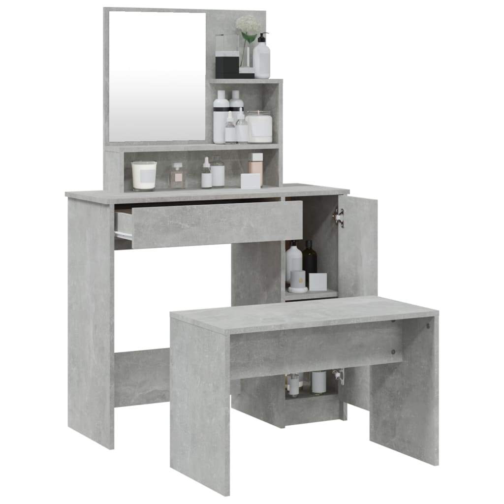 Schminktisch-Set Weiß 86,5x35x136 cm