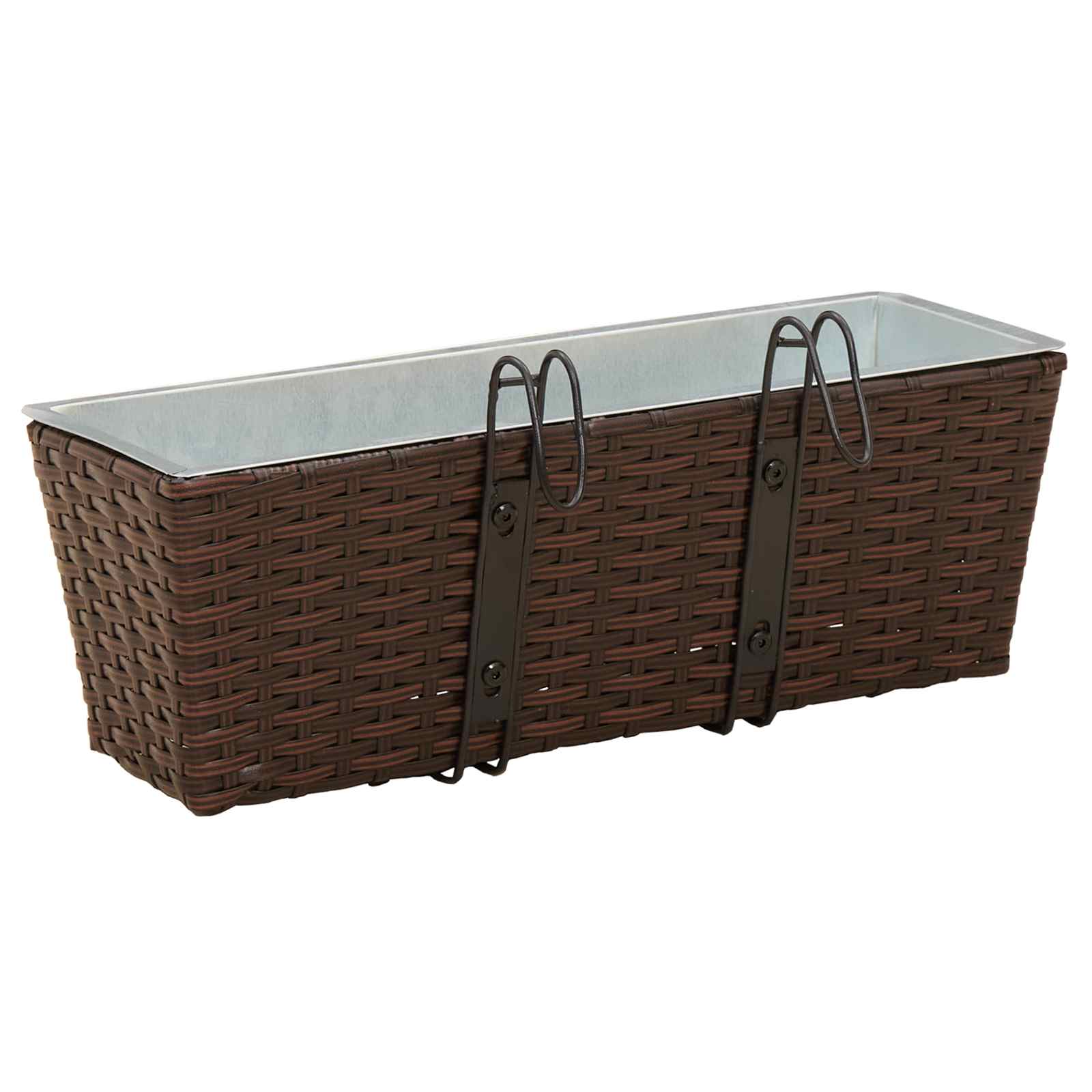 Balkon 2 pcs Schwarz 50 x 17 x 17 cm Metall