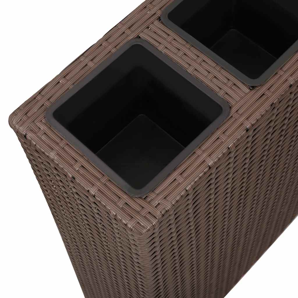 Garten-Hochbeet mit 4 Töpfen 2 Stk. Poly Rattan Grau