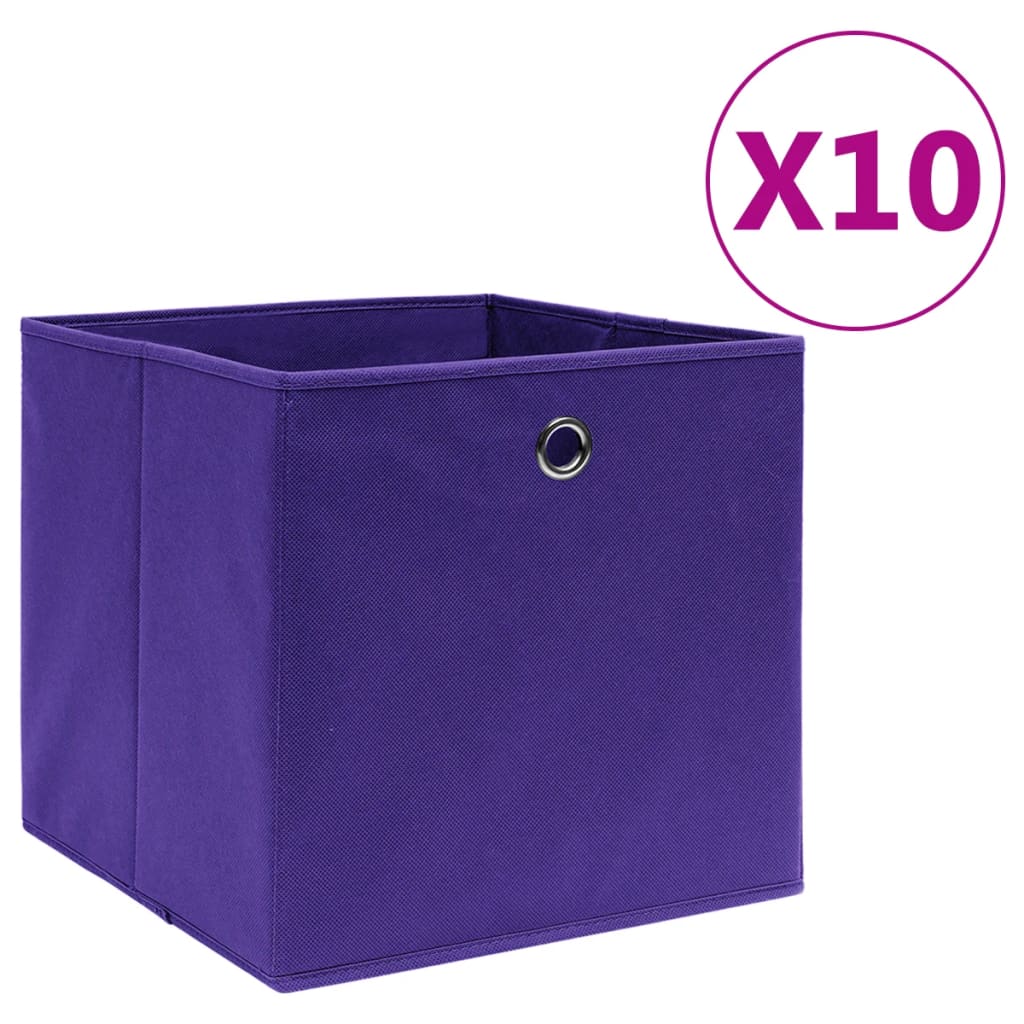 Aufbewahrungsboxen mit Deckeln 10 Stk. 28x28x28 cm Schwarz