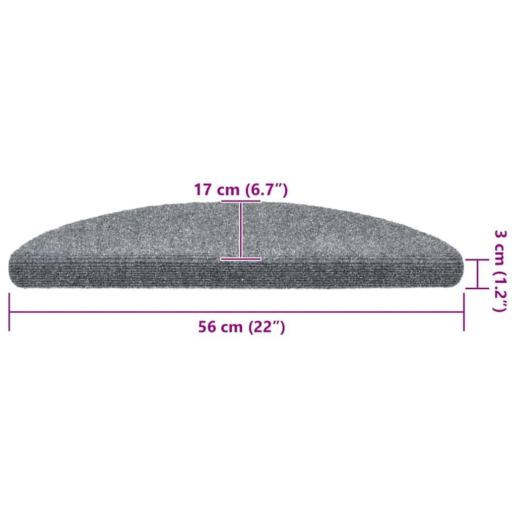 Stufenmatten Selbstklebend 15 Stk. 56x17x3 cm Hellbraun Halbrund