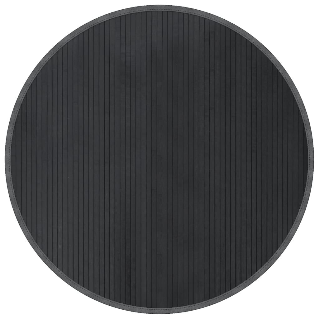 Teppich Rund Schwarz 60 cm Bambus
