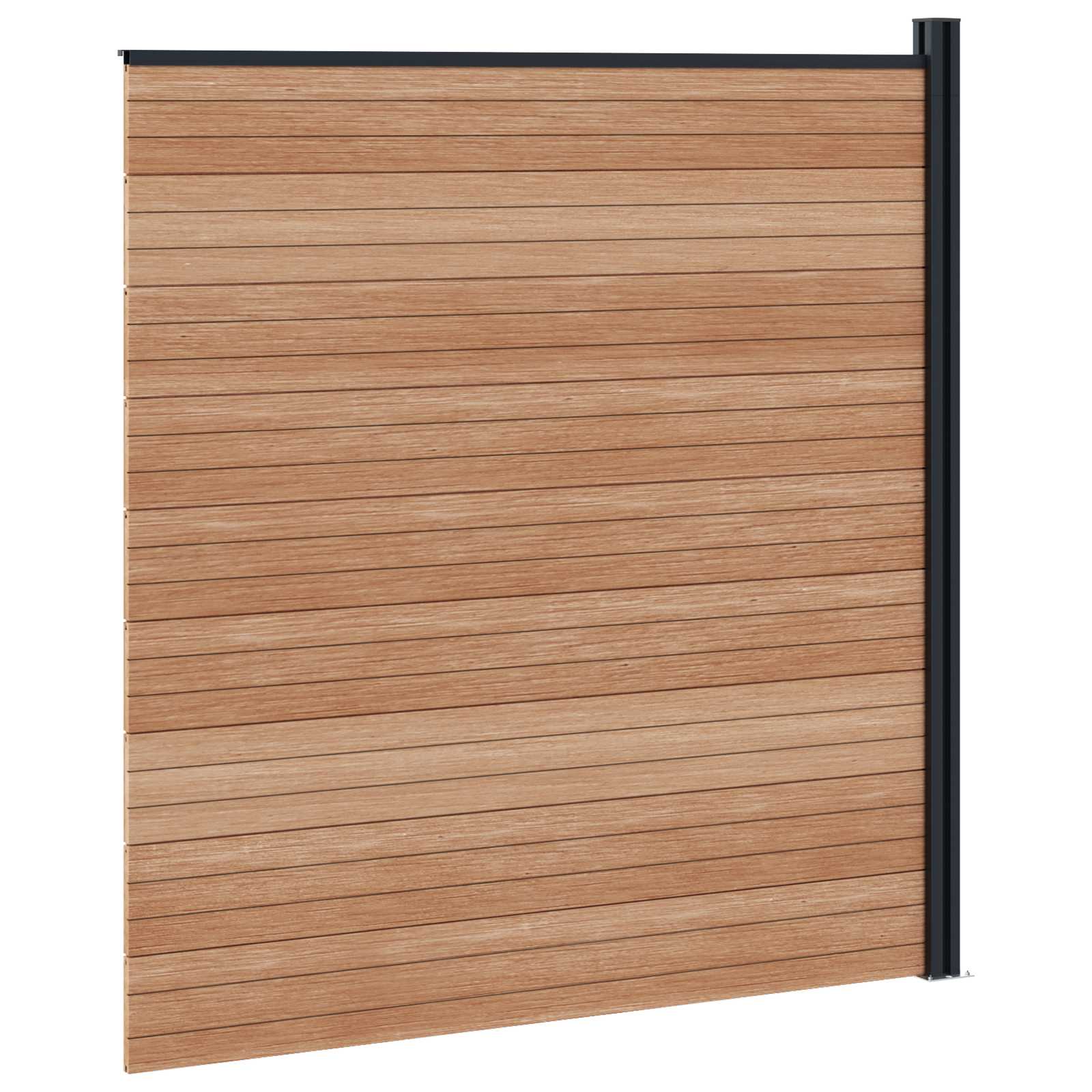 Zaunelement WPC 180x186 cm Schwarz