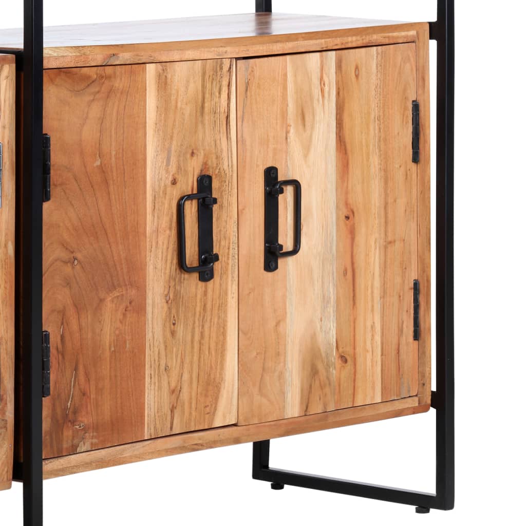 Bücherregal 4 Ebenen 124x30x180 cm Altholz Massiv