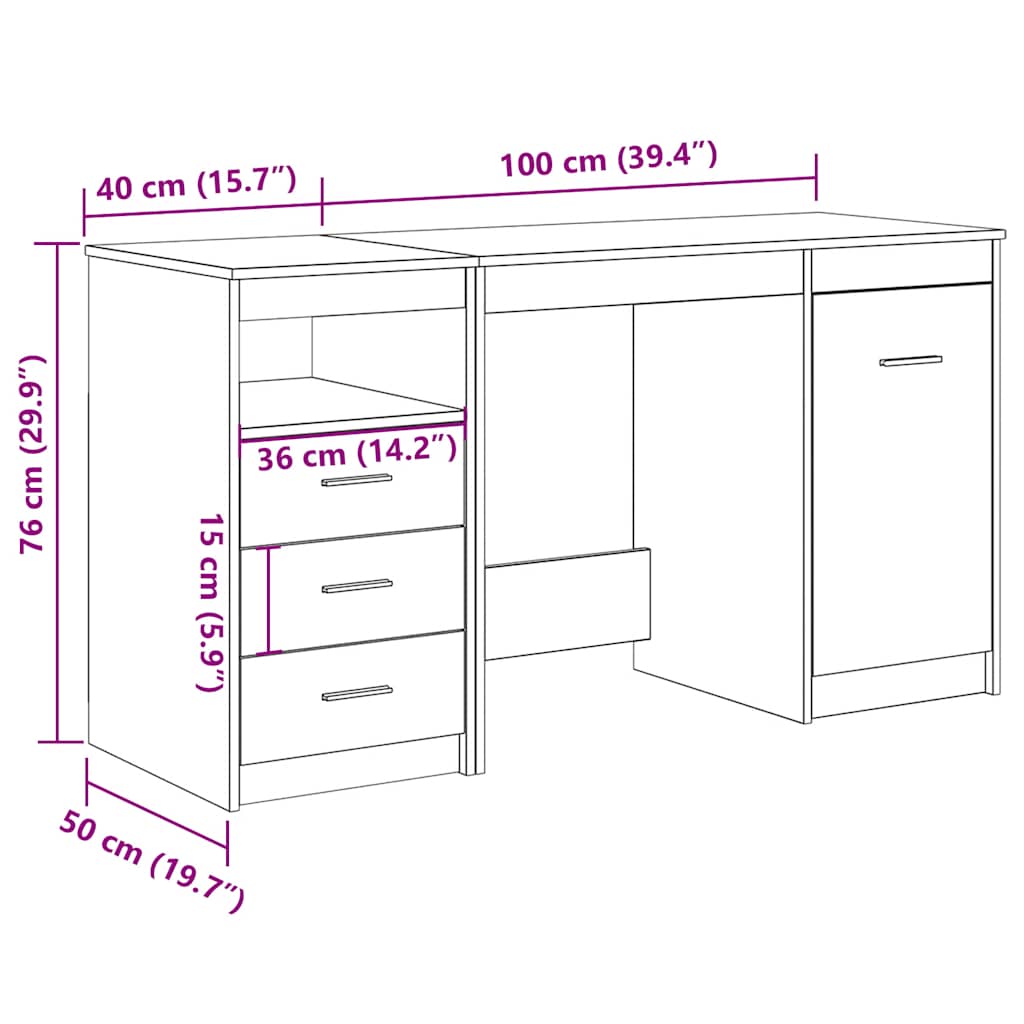 Schreibtisch Weiß 140x50x76 cm Holzwerkstoff
