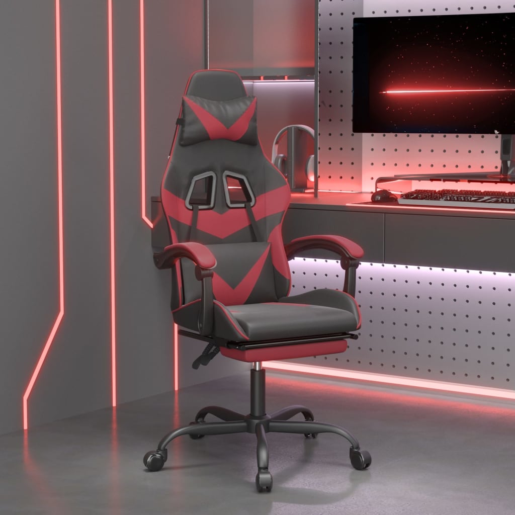 Gaming-Stuhl Drehbar Schwarz und Rot Kunstleder