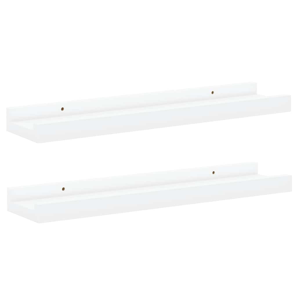 Bilderleisten 2 Stk. Weiß 80x9x3 cm MDF