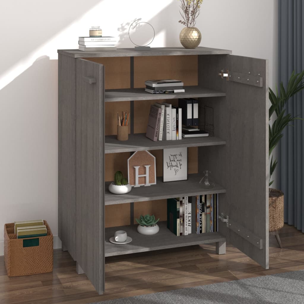 Schuhschrank HAMAR Honigbraun 85x40x108 cm Massivholz Kiefer