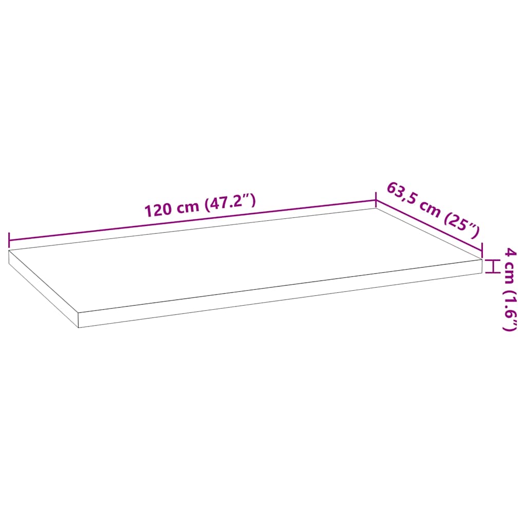 Küchenarbeitsplatte 40x63,5x2,7 cm Massivholz Eiche Rechteckig