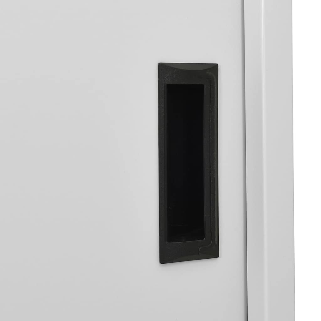 Büroschrank mit Schiebetür Weiß 90x40x180 cm Stahl
