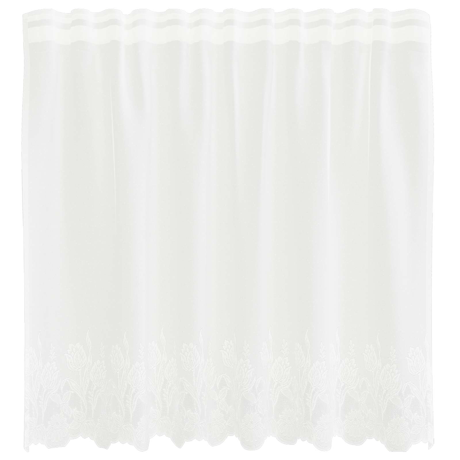 Spitzenvorhang mit Vorhängen Floral Weiß 80 x 150 cm Polyester