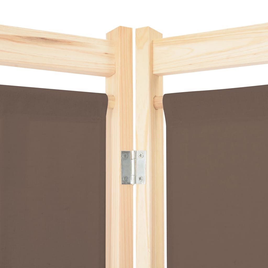 5-teiliger Raumteiler Creme 200 x 170 x 4 cm Stoff