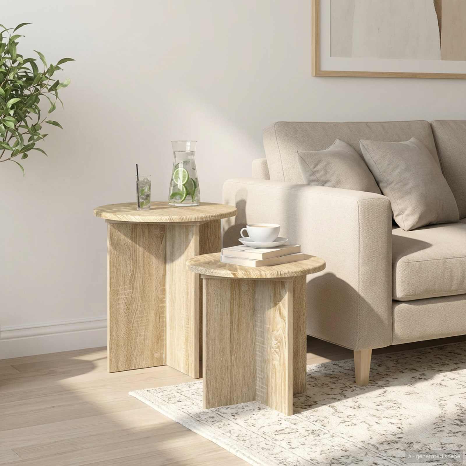 Beistelltisch-Set mit Speicher 2 pcs Holzwerkstoff