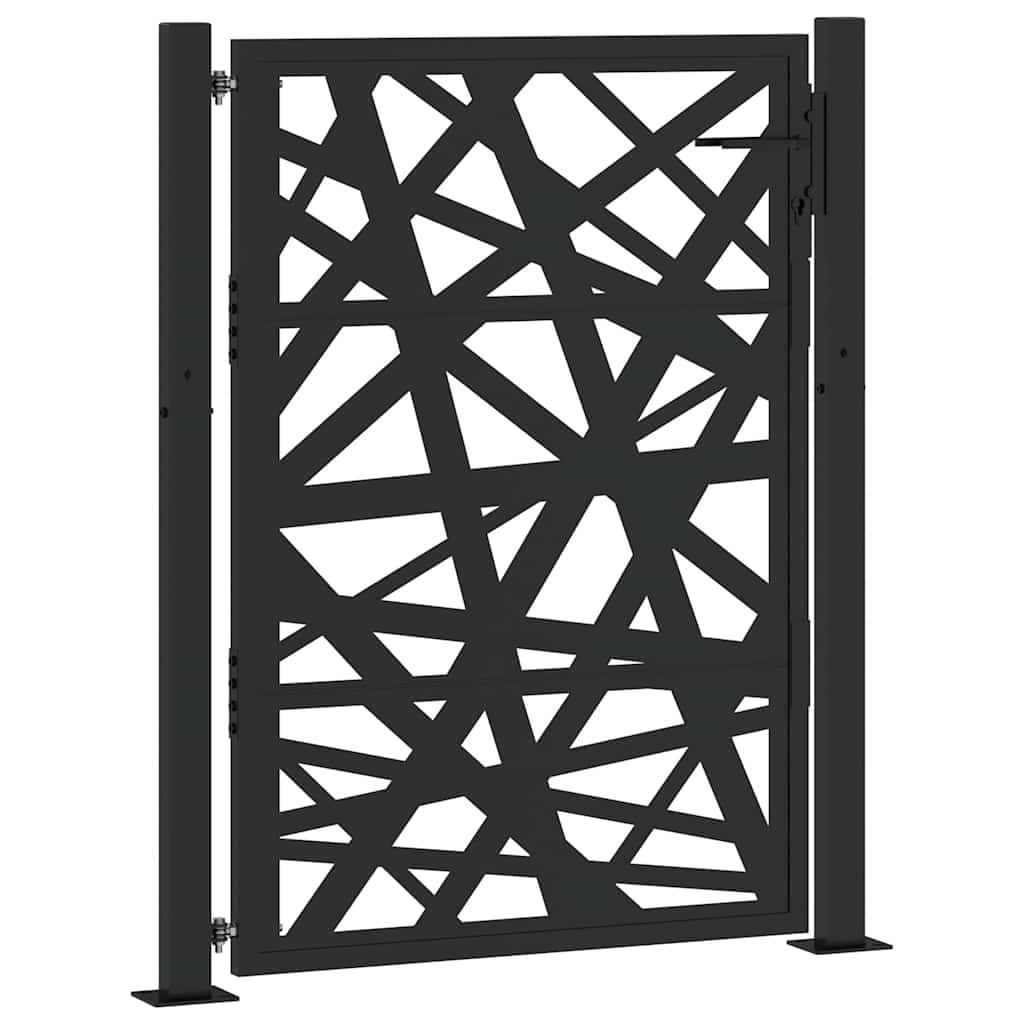 Gartentor Schwarz 100x100 cm Stahl Lichtdesign