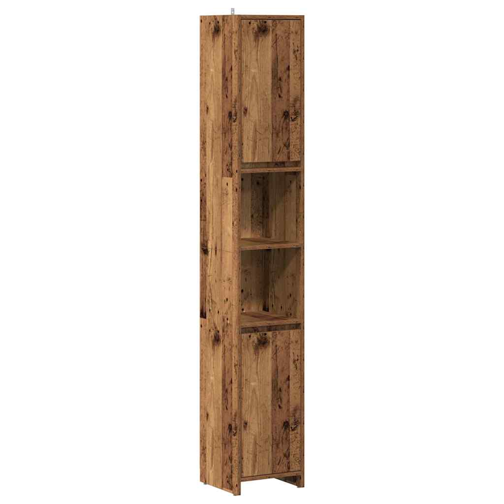 Badezimmerschrank Weiß 30x30x183,5 cm Holzwerkstoff