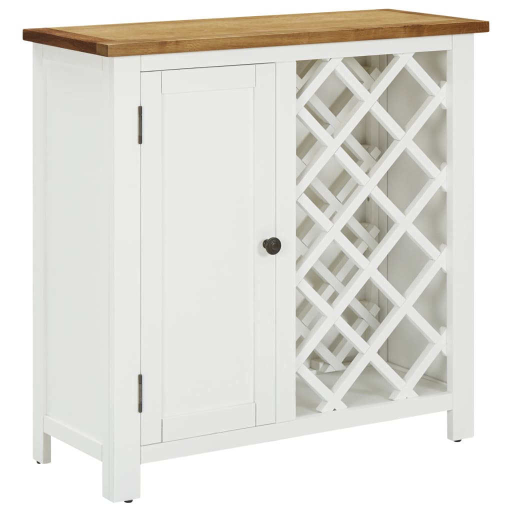 Weinschrank für 11 Flaschen 80 x 32 x 80 cm Eiche Massivholz