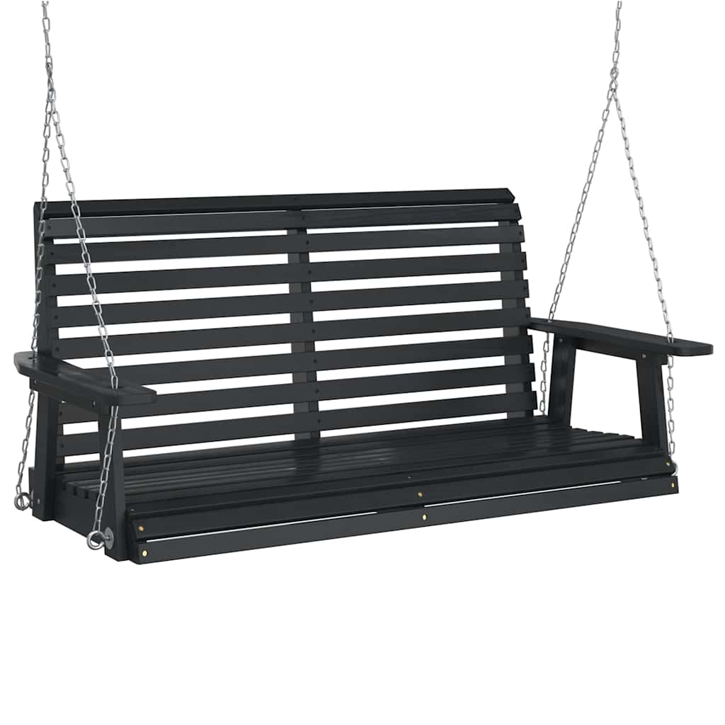 Garten-Hängestuhl mit Metallketten Braun Massivholz Tanne