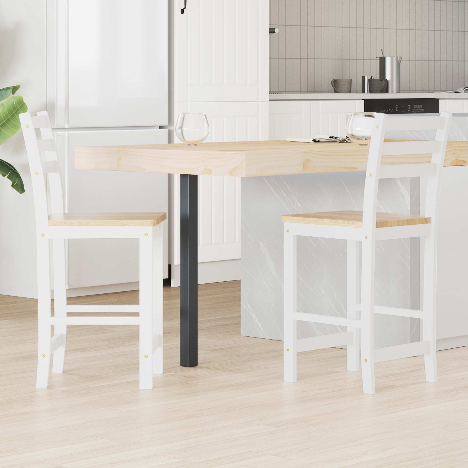 Esszimmerstühle 2 pcs Hellbraun 40 x 47,5 x 99,5 cm