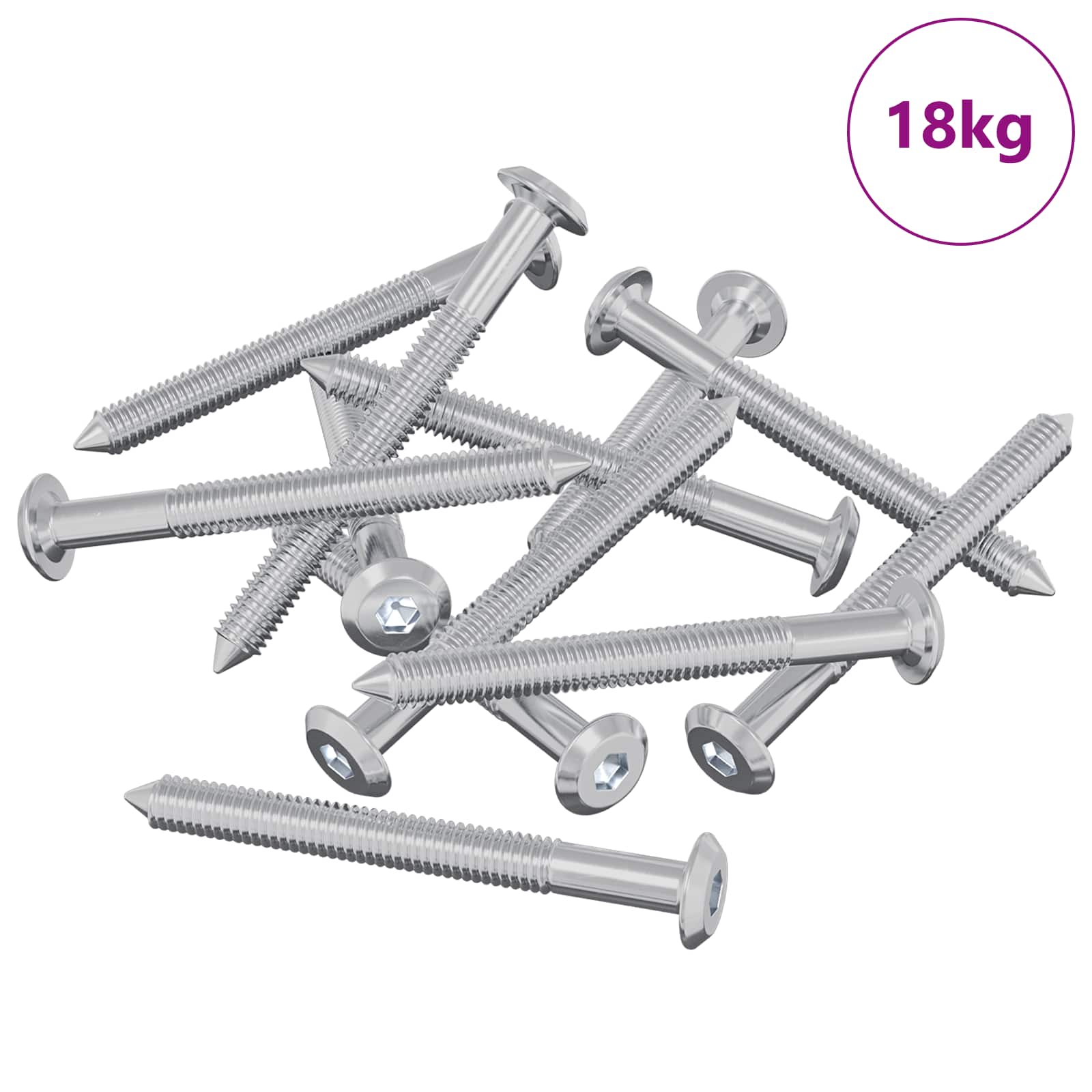 Möbel-Schrauben 2 pcs Silber M6 x 60 mm Stahl