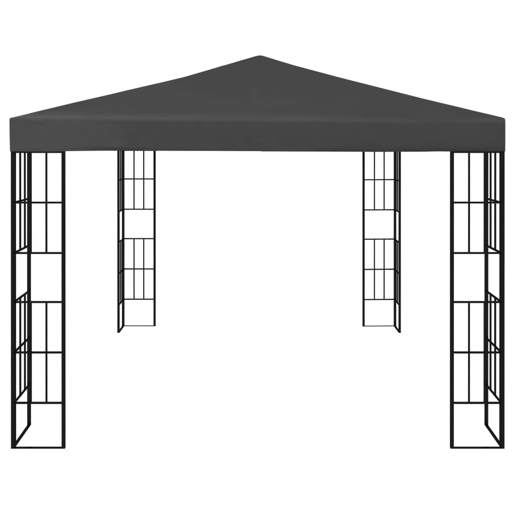 Pavillon mit LED-Lichterkette 3x3 m Taupe