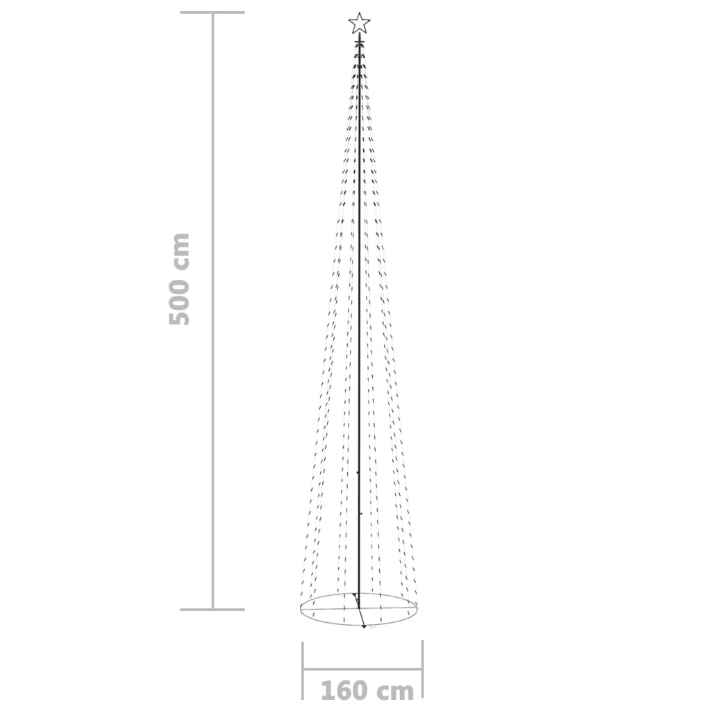 Weihnachtsbaum Kegelform 752 LEDs Deko Blau 160x500 cm
