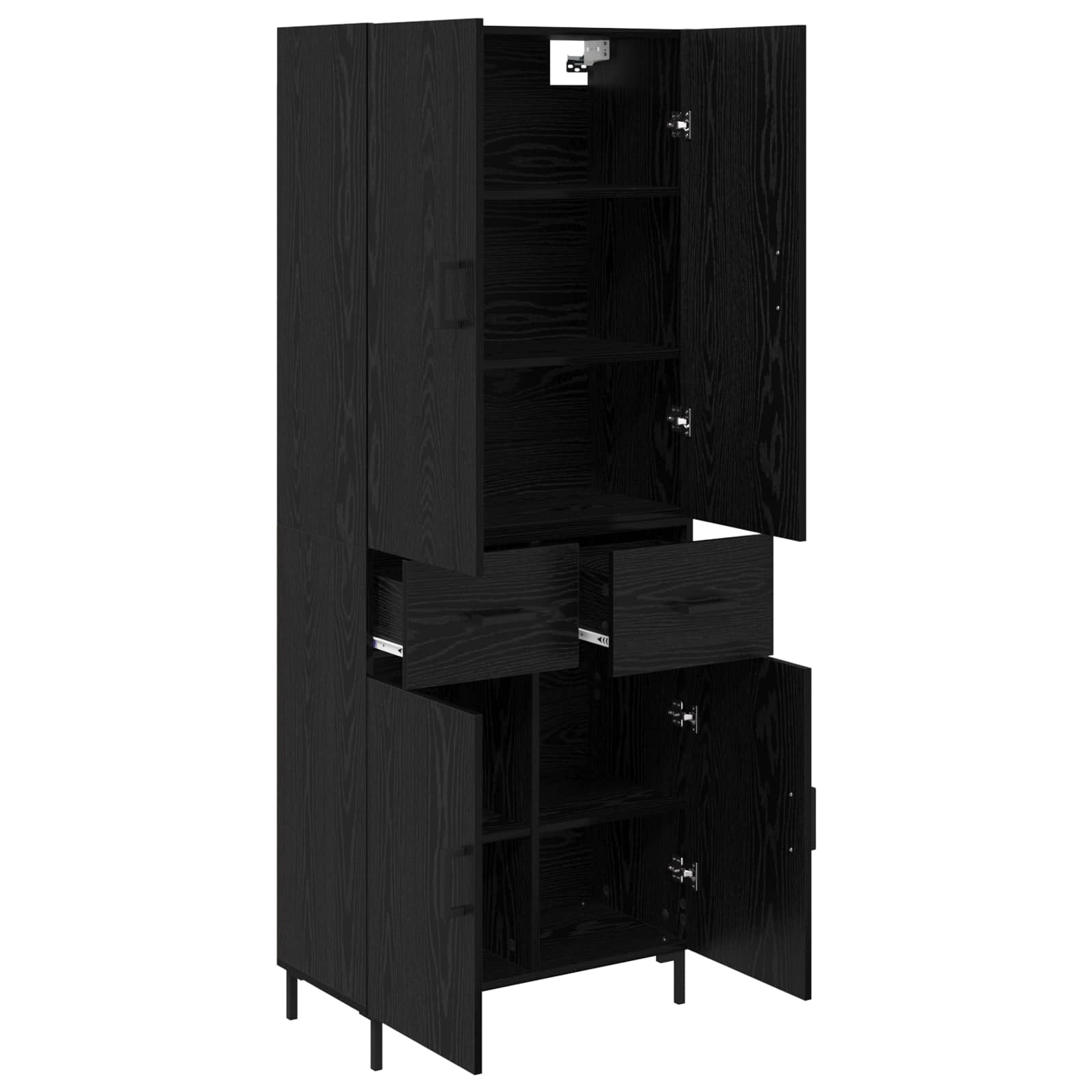Highboard Betongrau 69,5x34x180 cm Holzwerkstoff