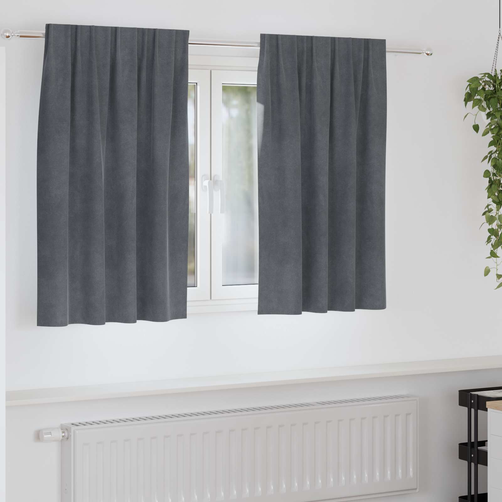 Verdunkelungsvorhänge 2 pcs Schwarz 140 x 140 cm Samt