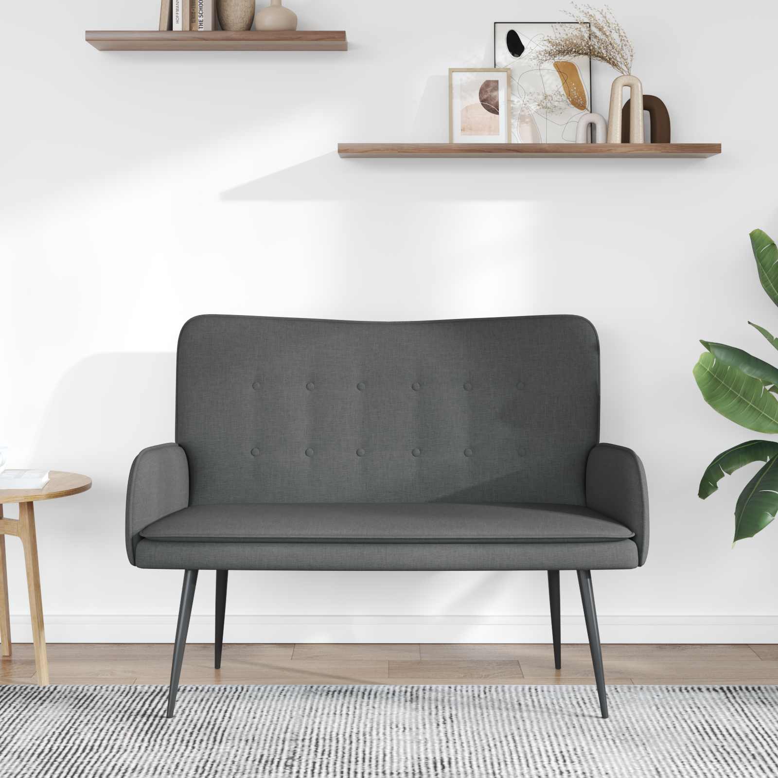 2-Sitzer Sofa Hellgrau 115 x 61 x 87 cm Stoff