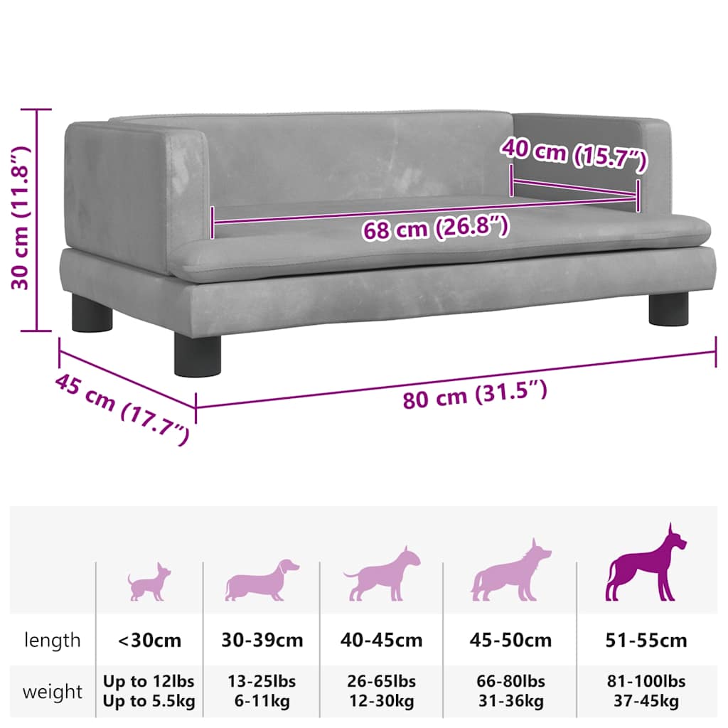 Hundebett Blau 80x45x30 cm Samt