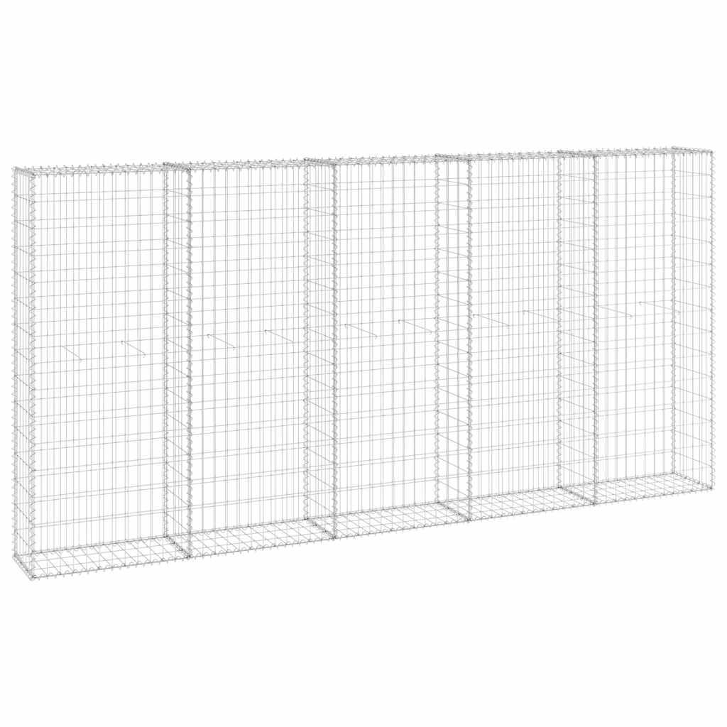 Gabionenwand mit Abdeckung Verzinkter Stahl 60x30x100 cm