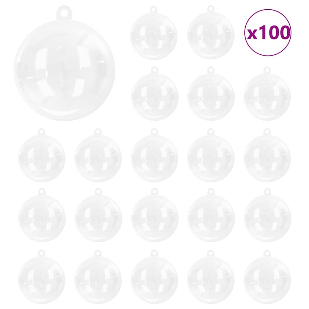 Weihnachtskugel-Set 50 pcs Transparent Ø 5 cm Kunststoff